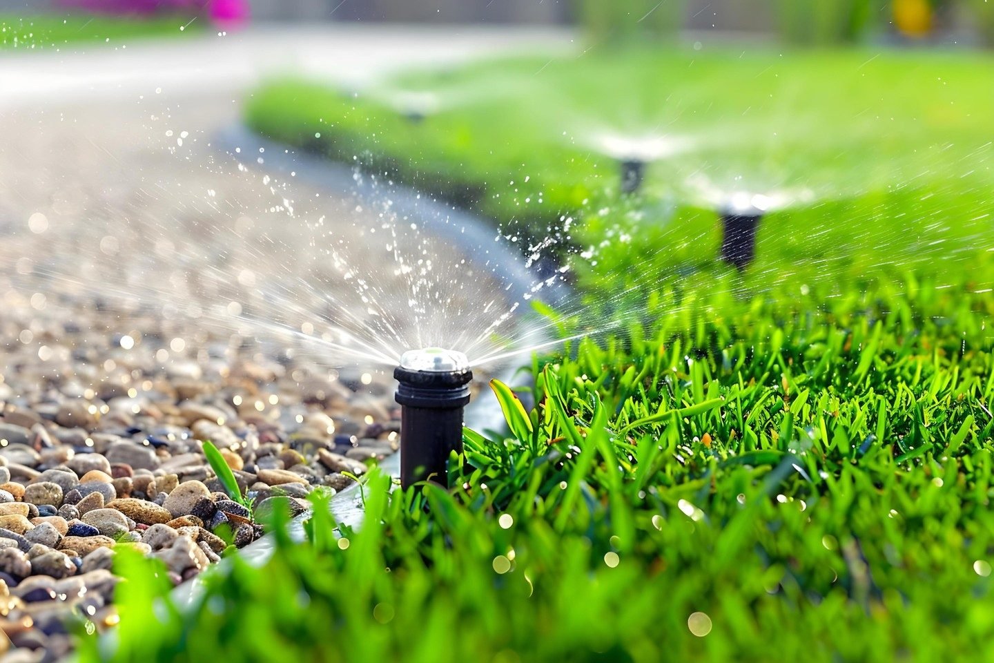 Garden Irrigation and a sprinkler system for villa landscaping in Phuket