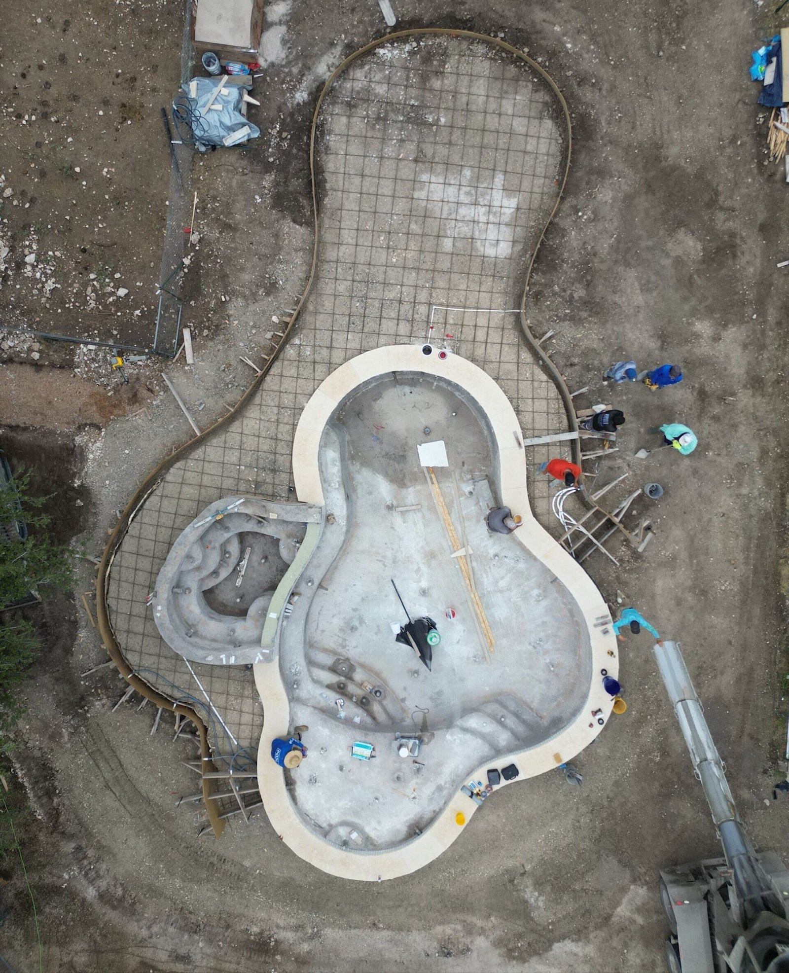 Reinforced concrete swimming pool structure construction in Phuket